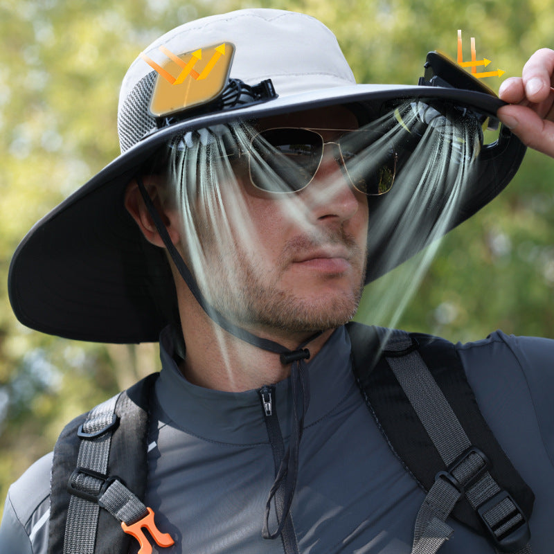 Solar-powered fan hat