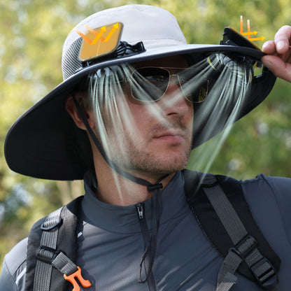 Solar-powered fan hat