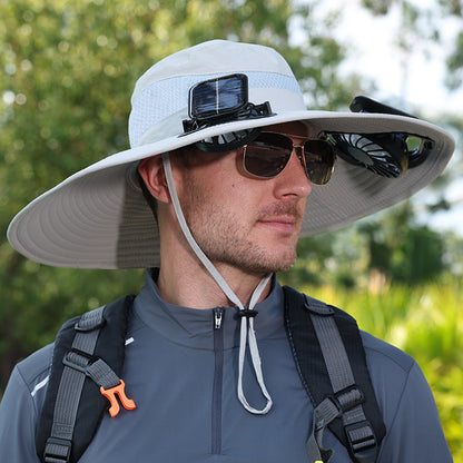 Solar-powered fan hat