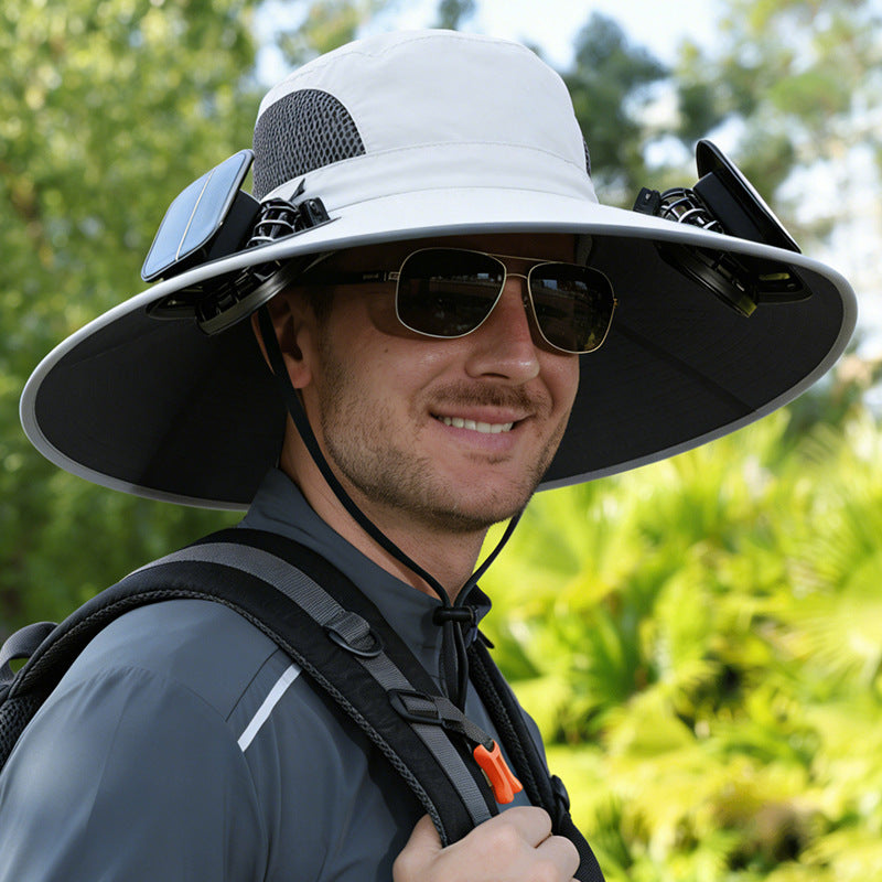 Solar-powered fan hat