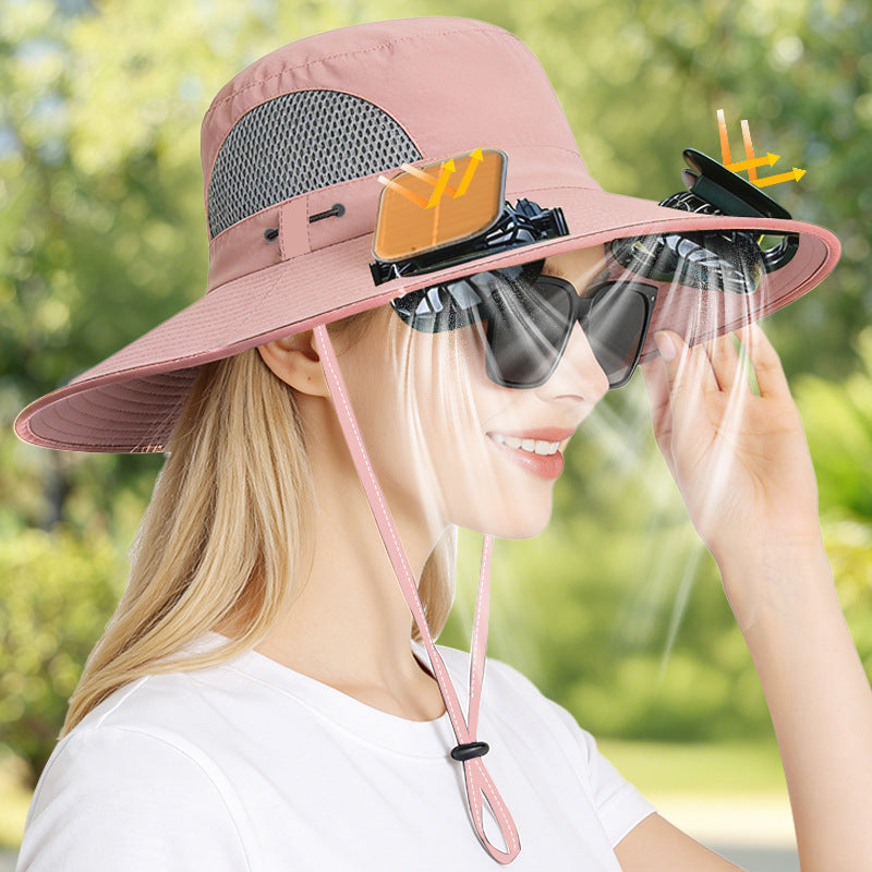 Solar-powered fan hat