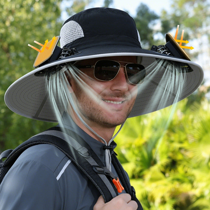 Solar-powered fan hat