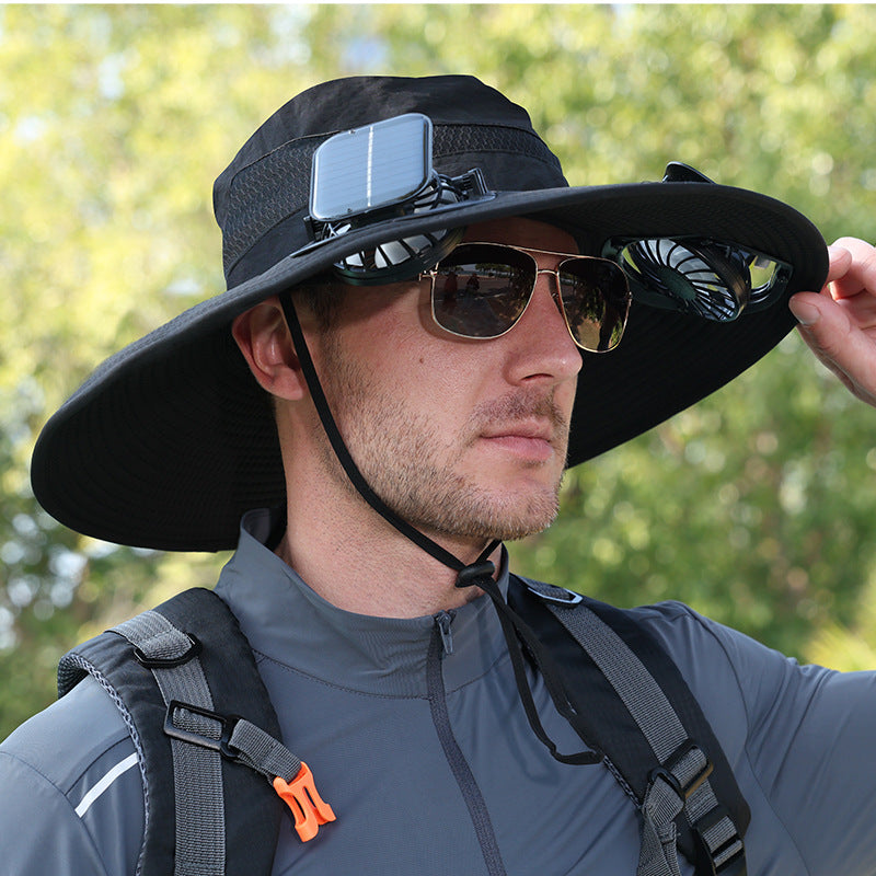 Solar-powered fan hat