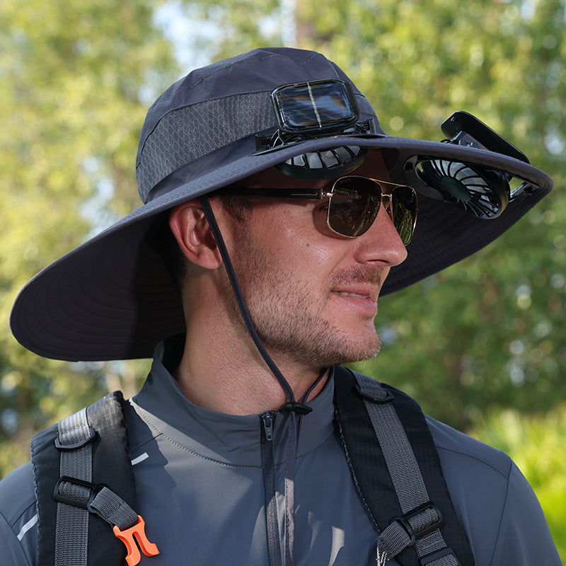 Solar-powered fan hat