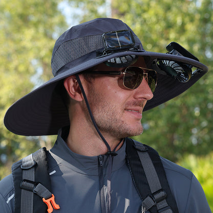 Solar-powered fan hat